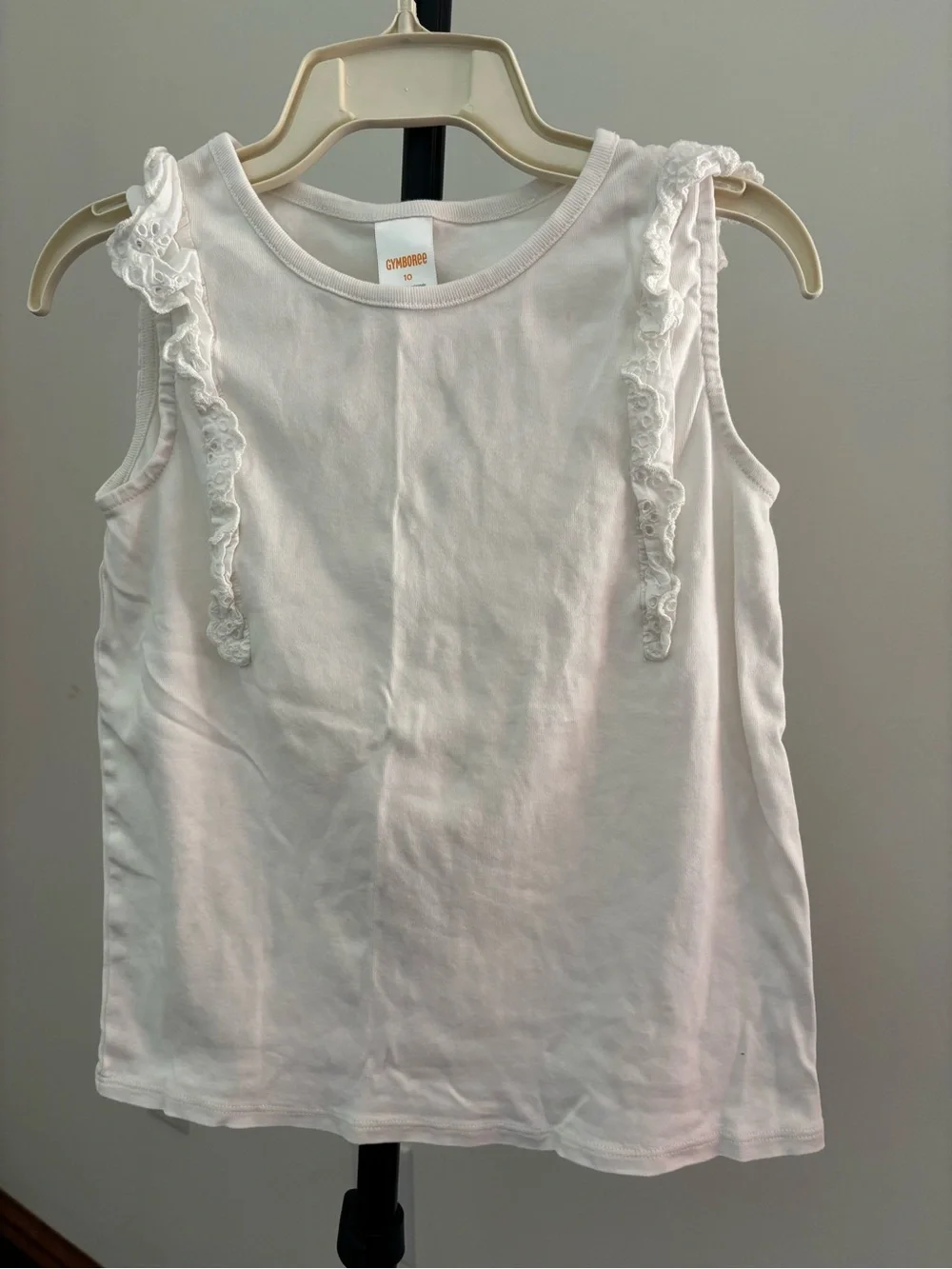 Gymboree White Lace-Trim Tank Top for Girls